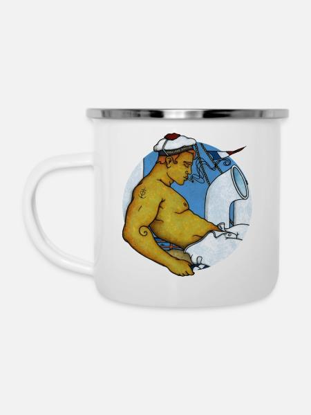 MATROSE - Emaille-Tasse - Weiß