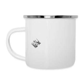 Wüda Hund - Emaille-Tasse - Weiß - Links