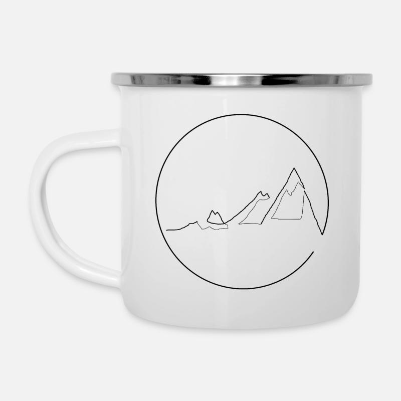 Montagne noire - Tasse émaillée - blanc