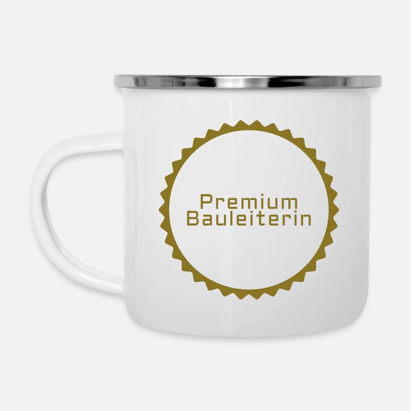 Premium Bauleiterin - Emaille-Tasse - Weiß