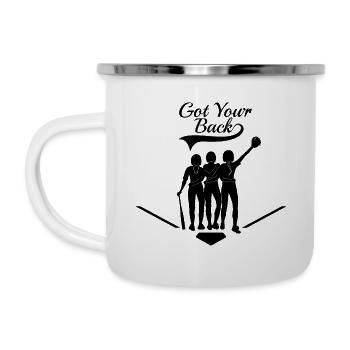Ich decke Sie - Emaille-Tasse - Weiß - Links