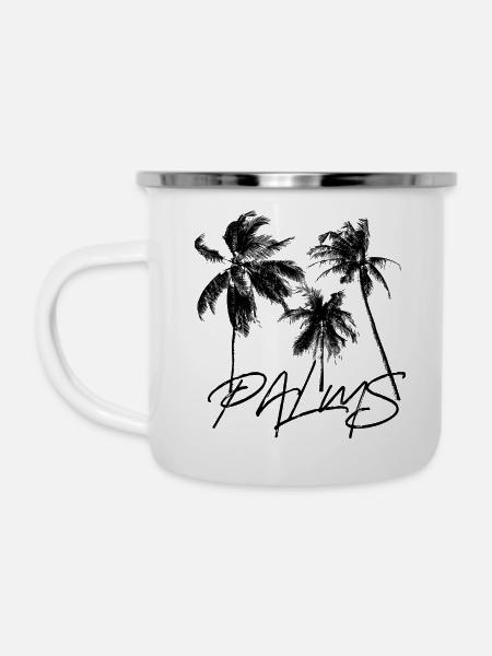 Palms (delta) - Emaille-Tasse - Weiß