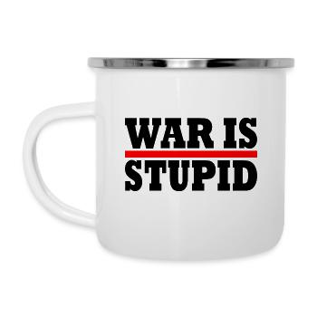 War is stupid - Tasse émaillée - blanc - Gauche