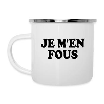je m'en fous - Tasse émaillée - blanc - Gauche