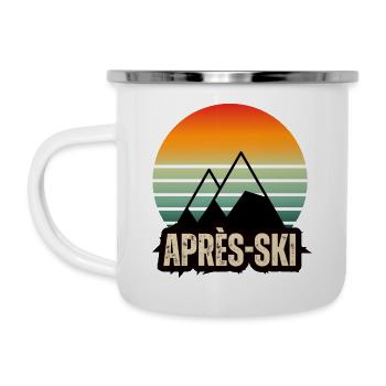 APRÈS-SKI - Emaille-Tasse - Weiß - Links