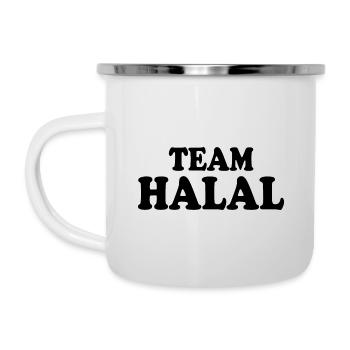 Team halal - Emaille-Tasse - Weiß - Links