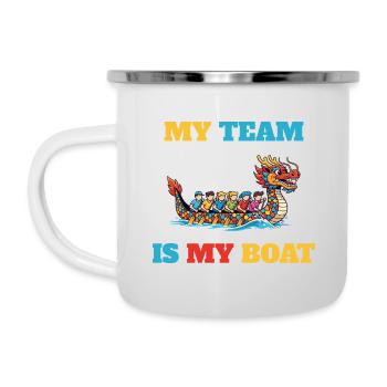 Mon équipe est mon bateau - Tasse émaillée - blanc - Gauche