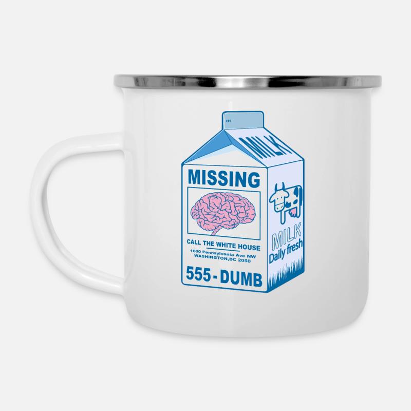 Fehlendes Gehirn - Emaille-Tasse - Weiß