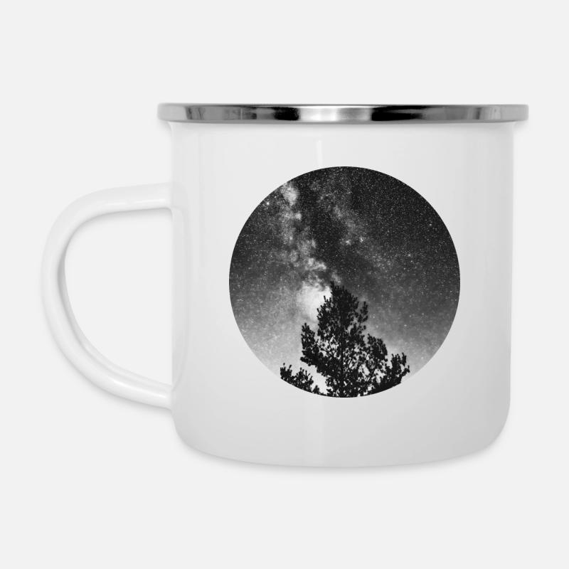 Voie lactée avec arbre - Tasse émaillée - blanc