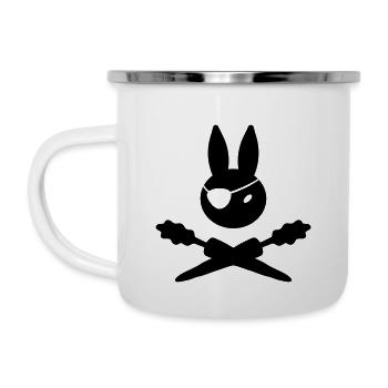 Bunny Pirate with Carrots - Emaille-Tasse - Weiß - Links