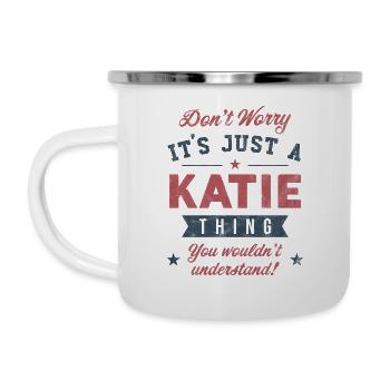 Es ist eine Katie-Sache - Emaille-Tasse - Weiß - Links