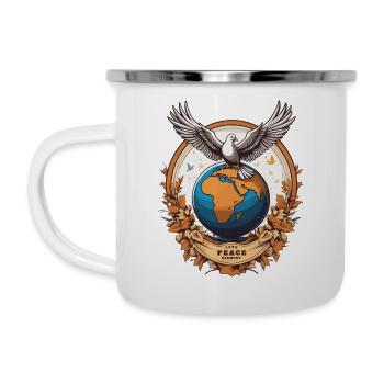 Paix mondiale sur Terre - Tasse émaillée - blanc - Gauche