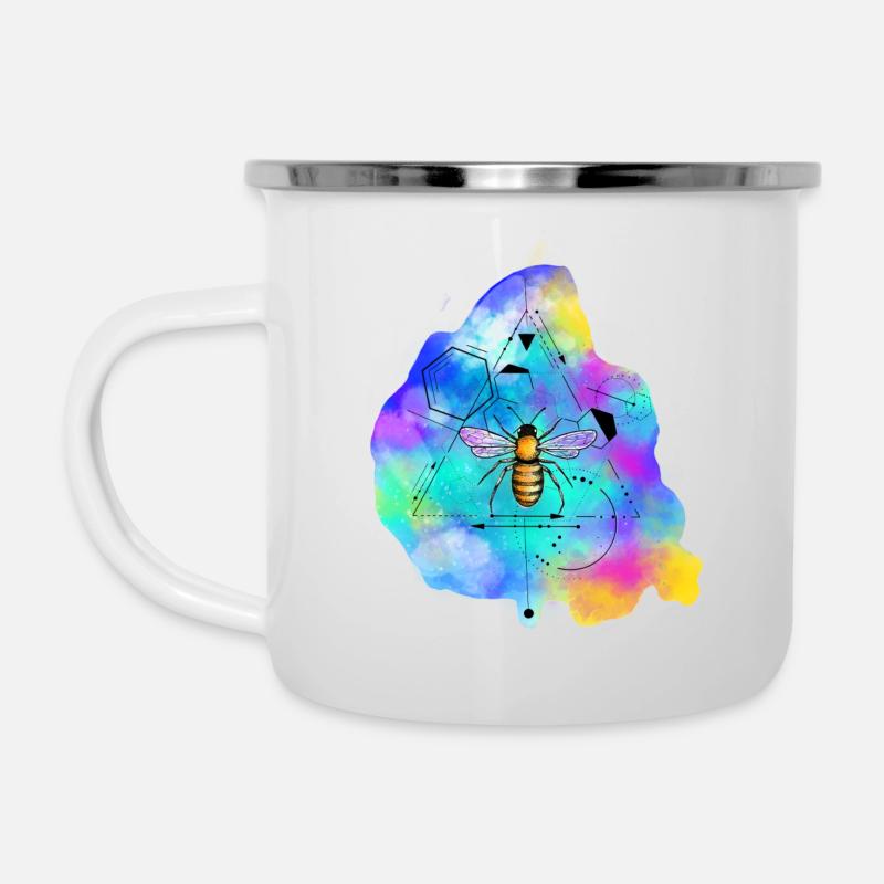 BEE GEOMETRIC - Camper Mug - white