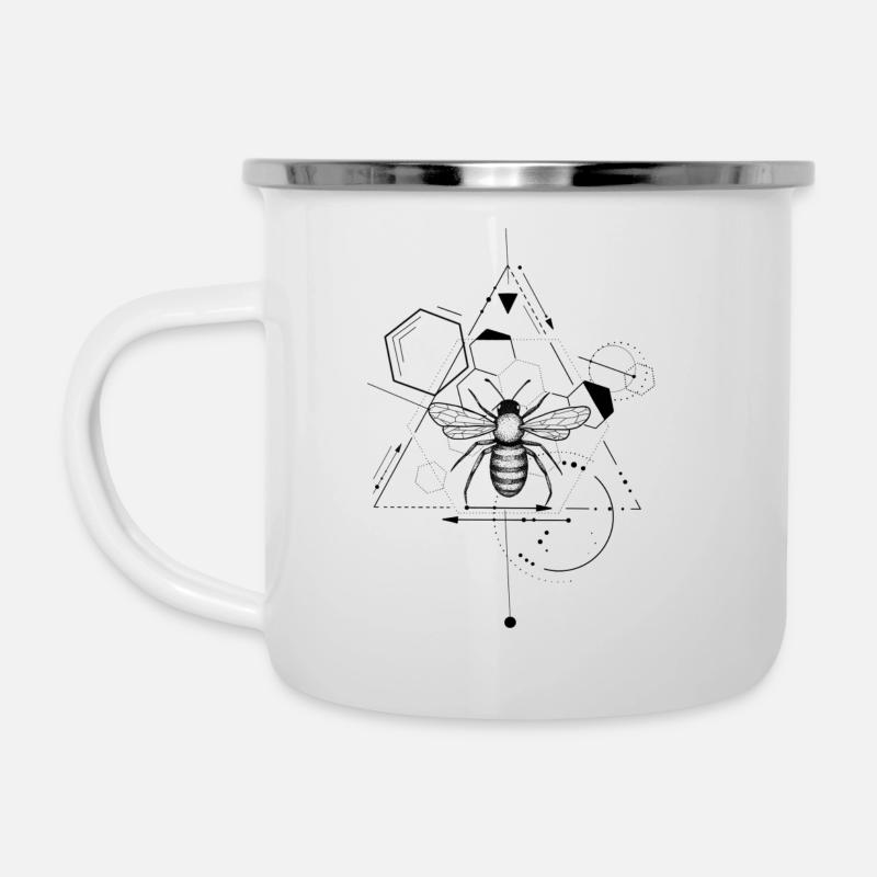 BEE GEOMETRIC - Camper Mug - white