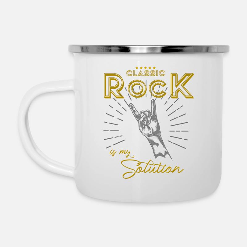 Clasic Rock is my Solution! - Emaille-Tasse - Weiß