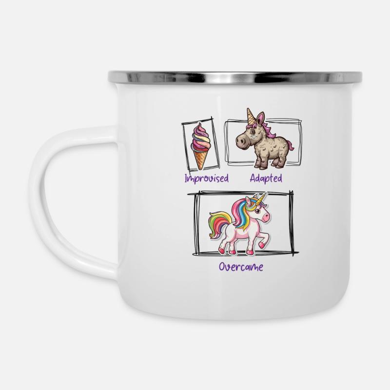 Improvised adapted overcame - Camper Mug - white