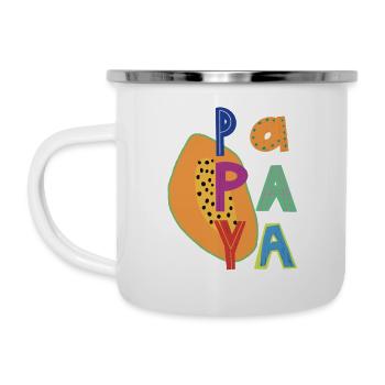 Papaya - Emaille-Tasse - Weiß - Links