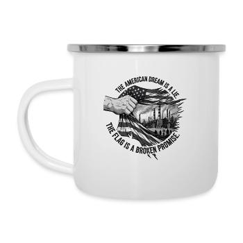 Le rêve américain est un mensonge - Tasse émaillée - blanc - Gauche