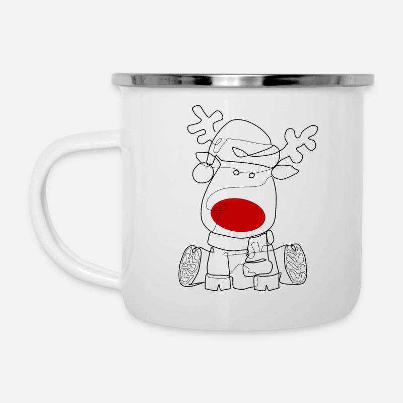 rudolph black - Emaille-Tasse - Weiß