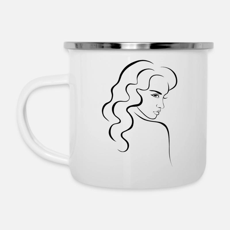 Portrait (linestyle) - Camper Mug - white