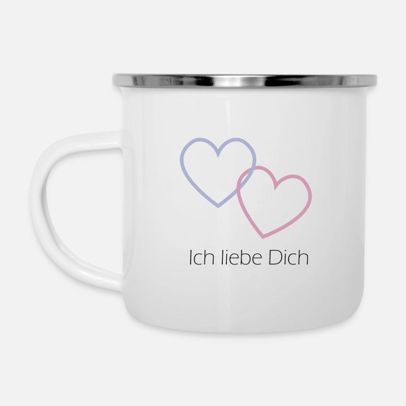 Ich liebe Dich - Emaille-Tasse - Weiß