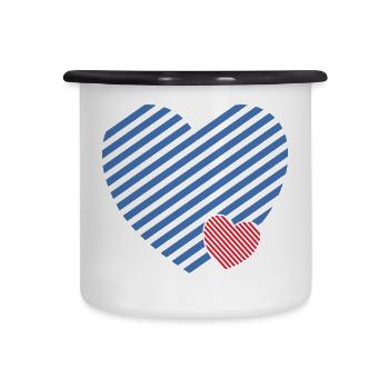 Double Heart - Design textile gift idea - Camper Mug - white/black - Front