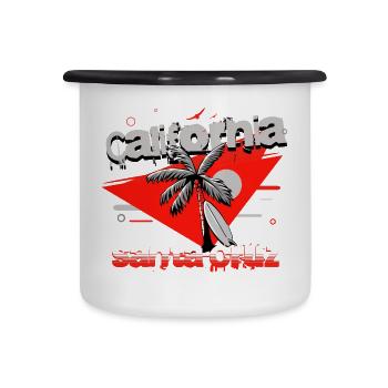 Santa Cruz California Surfing - Camper Mug - white/black - Front