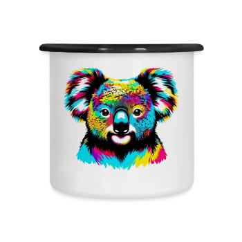 Koala - Emaille-Tasse - Weiß/Schwarz - Vorne
