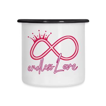 Symbole de l’infini de l’amour éternel - Tasse émaillée - blanc/noir - Devant