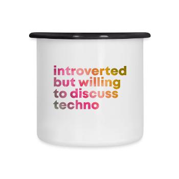 techno - Tasse émaillée - blanc/noir - Devant