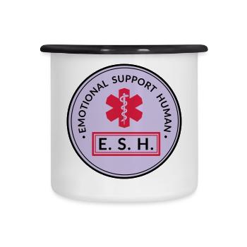 Emotional Support Human - Emaille-Tasse - Weiß/Schwarz - Vorne
