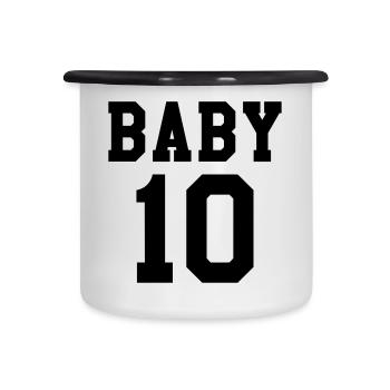 Baby 10 - Emaille-Tasse - Weiß/Schwarz - Vorne
