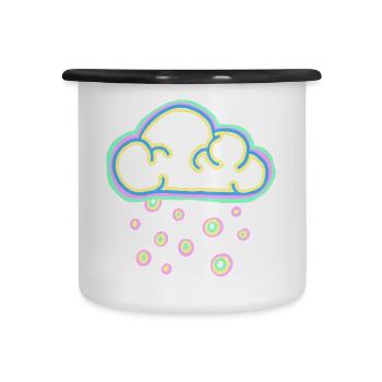 Pastel cloud and snow - Camper Mug - white/black - Front