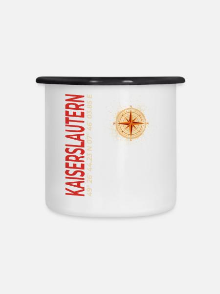 Kaiserslautern - Emaille-Tasse - Weiß/Schwarz