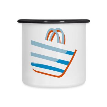 Sac de plage Clipart - Idée cadeau Logoidee - Tasse émaillée - blanc/noir - Devant