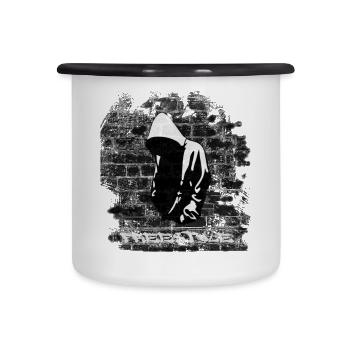 Freestyle - Tasse émaillée - blanc/noir - Devant