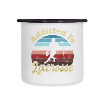 Lacrosse - Emaille-Tasse - Weiß/Schwarz - Vorne