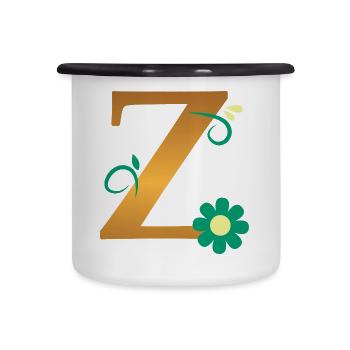 Z - Emaille-Tasse - Weiß/Schwarz - Vorne