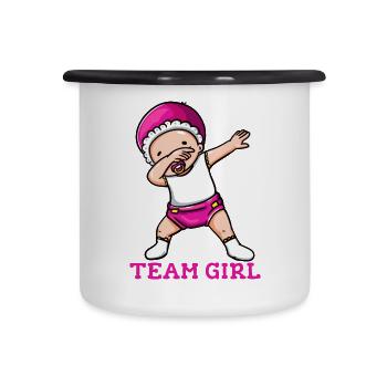 Fête de bébé - Tasse émaillée - blanc/noir - Devant