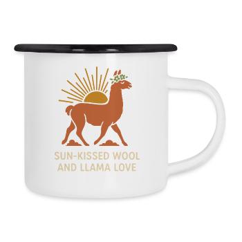 Cottagecore Llama Aesthetic Cute Farm Animal - Camper Mug - white/black - Right