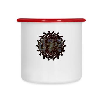 47 - Emaille-Tasse - Weiß/Rot - Vorne