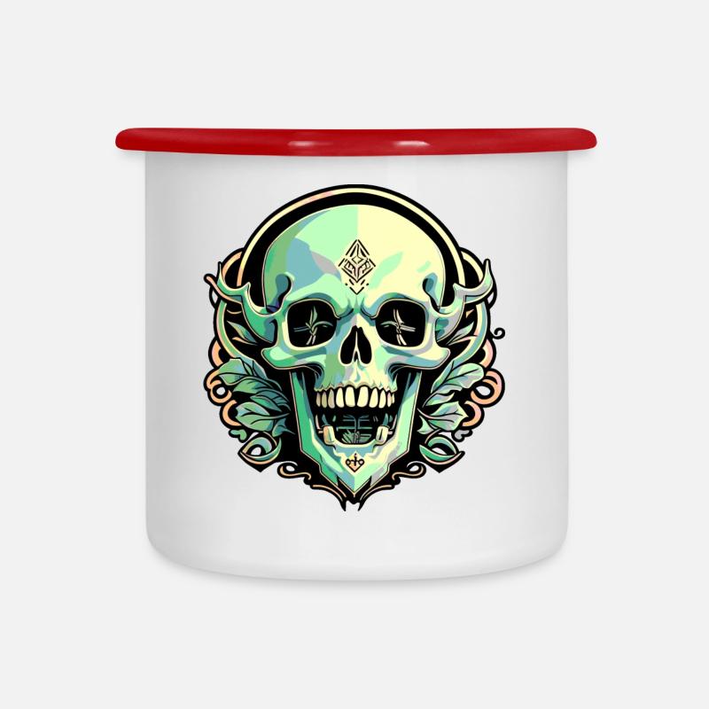 Skull - Camper Mug - white/red