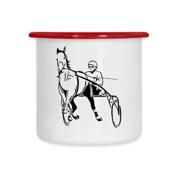 Le Trotteur - Tasse émaillée - blanc/rouge - Devant