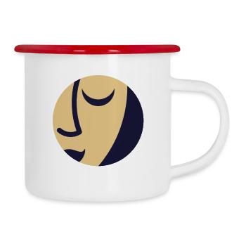 Baba Yaga App Icon - Emaille-Tasse - Weiß/Rot - Rechts