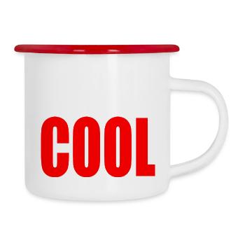 Cool - Tasse émaillée - blanc/rouge - Droite