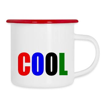 Cool - Tasse émaillée - blanc/rouge - Droite