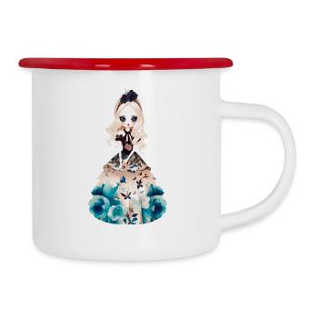 alisa 1 - Emaille-Tasse - Weiß/Rot - Rechts
