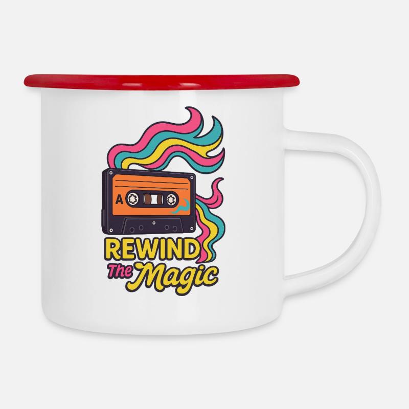 Rewind the Magic – Retro cassette with a colorful vibe - Camper Mug - white/red