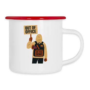 Fuori sede, nella demo. - Tazza smaltata - bianco/rosso - Destra