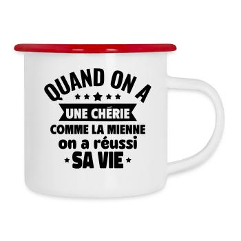 Une petite amie comme la mienne,couple,amoureux - Tasse émaillée - blanc/rouge - Droite
